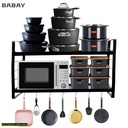 Wall-Mounted Kitchen Organizer Black Metal Two-Tier